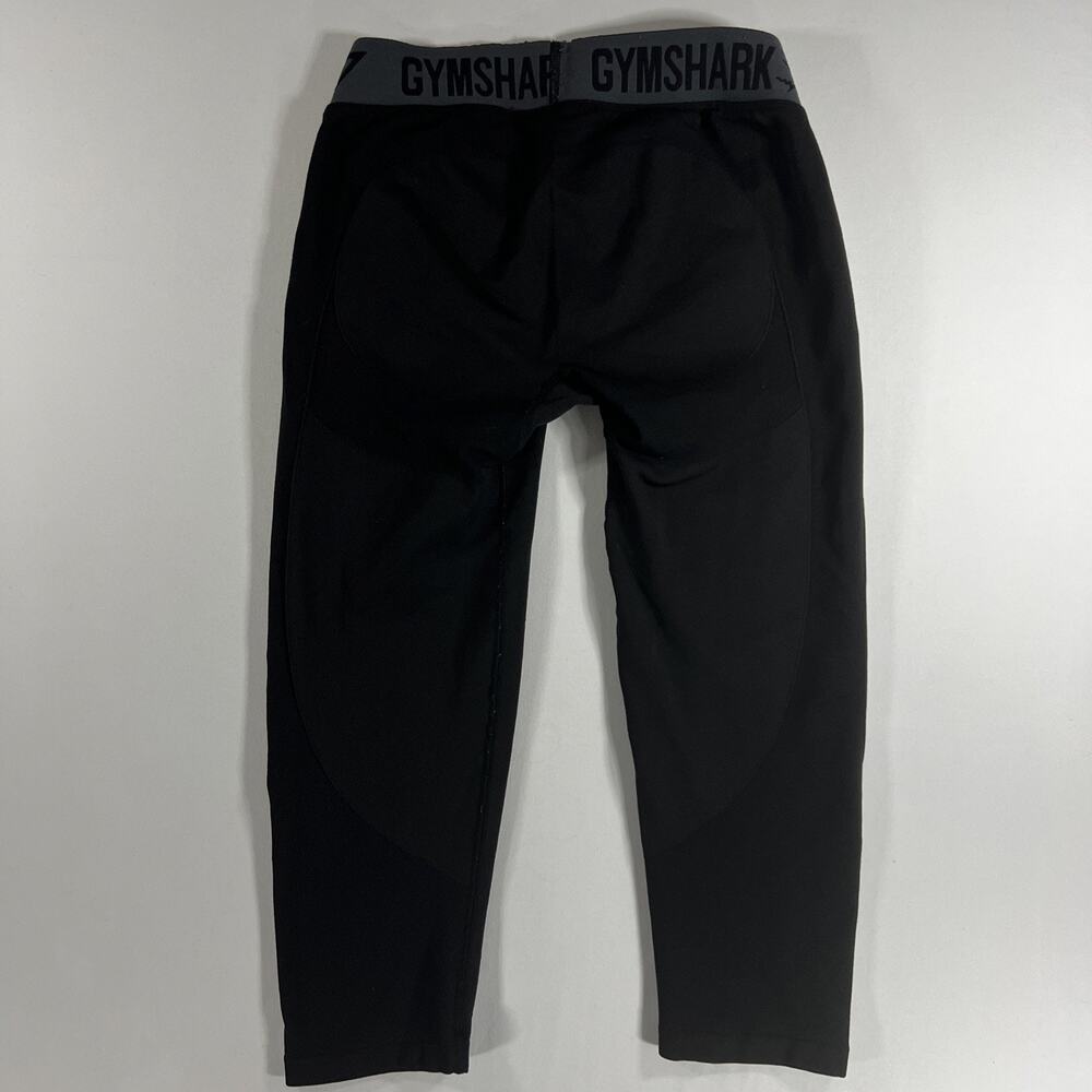 GYMSHARK Flex Cropped Leggings Black / Charcoal M Logo Detail
